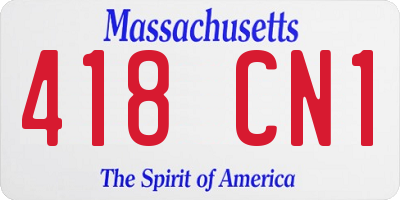 MA license plate 418CN1