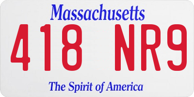 MA license plate 418NR9