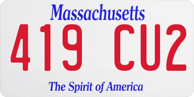 MA license plate 419CU2