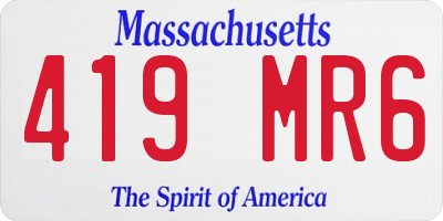 MA license plate 419MR6