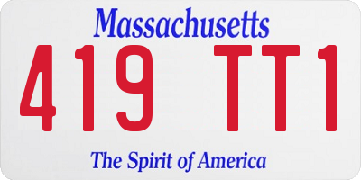 MA license plate 419TT1