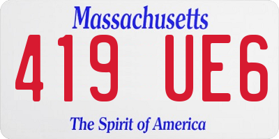 MA license plate 419UE6