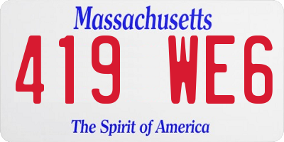 MA license plate 419WE6