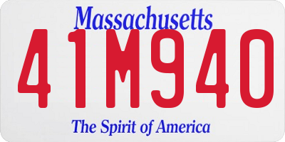 MA license plate 41M940