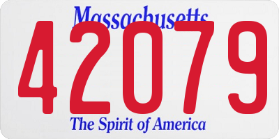 MA license plate 42079