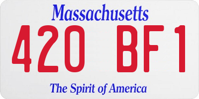 MA license plate 420BF1