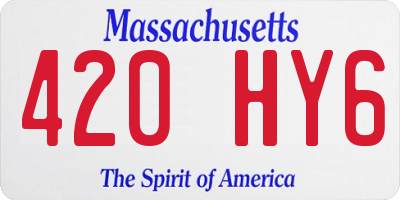 MA license plate 420HY6