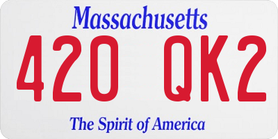 MA license plate 420QK2