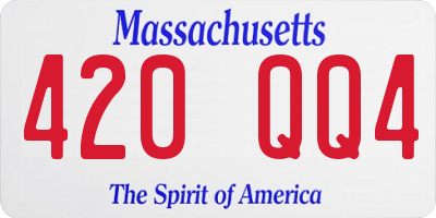 MA license plate 420QQ4