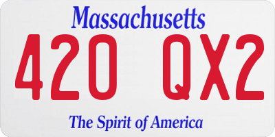 MA license plate 420QX2