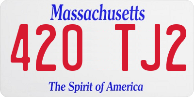 MA license plate 420TJ2
