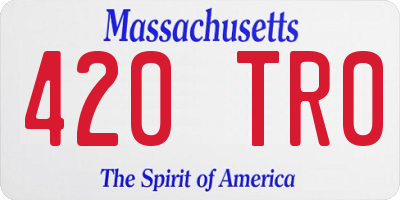 MA license plate 420TR0