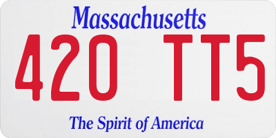 MA license plate 420TT5