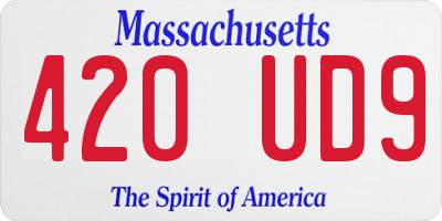 MA license plate 420UD9