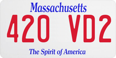 MA license plate 420VD2