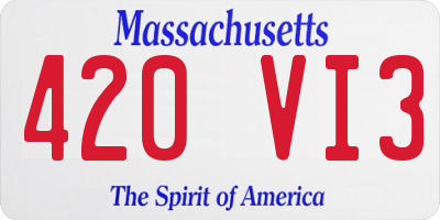MA license plate 420VI3