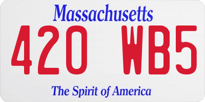 MA license plate 420WB5
