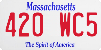 MA license plate 420WC5