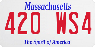 MA license plate 420WS4