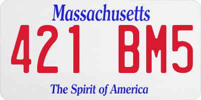 MA license plate 421BM5