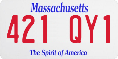 MA license plate 421QY1