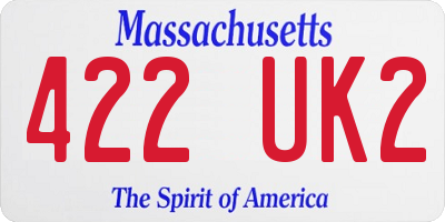 MA license plate 422UK2