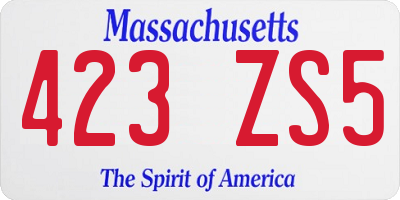 MA license plate 423ZS5