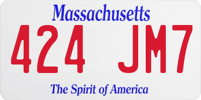 MA license plate 424JM7