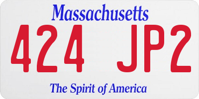 MA license plate 424JP2