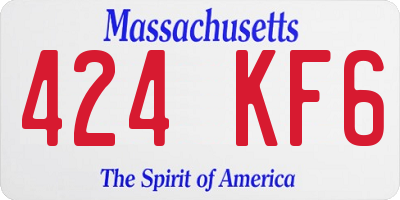 MA license plate 424KF6
