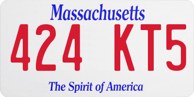 MA license plate 424KT5