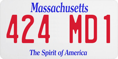 MA license plate 424MD1