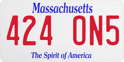 MA license plate 424ON5