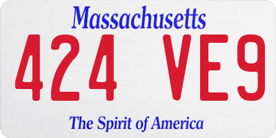 MA license plate 424VE9