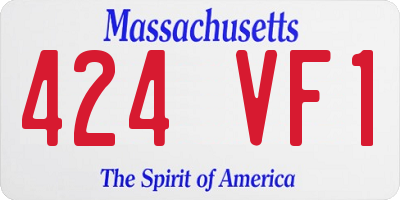 MA license plate 424VF1
