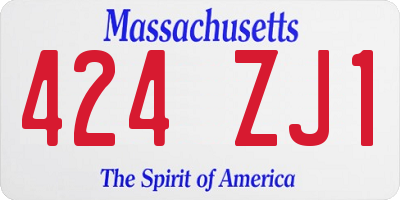 MA license plate 424ZJ1