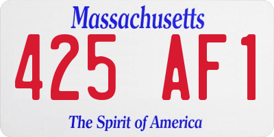 MA license plate 425AF1