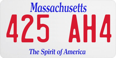 MA license plate 425AH4