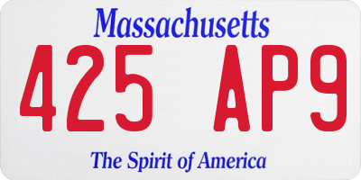 MA license plate 425AP9