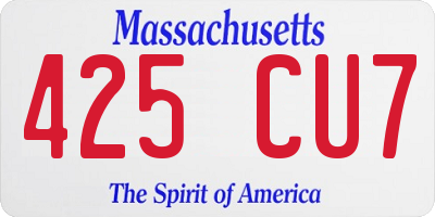 MA license plate 425CU7