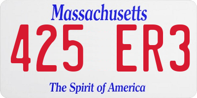 MA license plate 425ER3