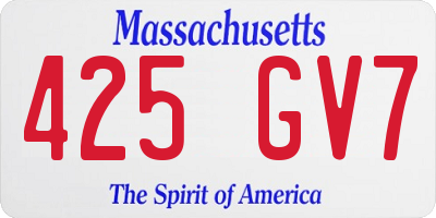 MA license plate 425GV7