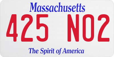 MA license plate 425NO2