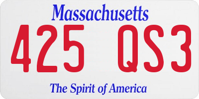 MA license plate 425QS3
