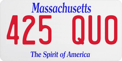 MA license plate 425QU0
