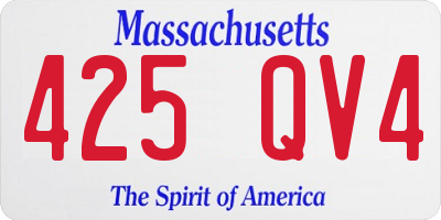 MA license plate 425QV4