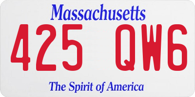 MA license plate 425QW6