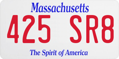 MA license plate 425SR8