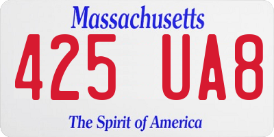 MA license plate 425UA8