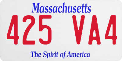 MA license plate 425VA4
